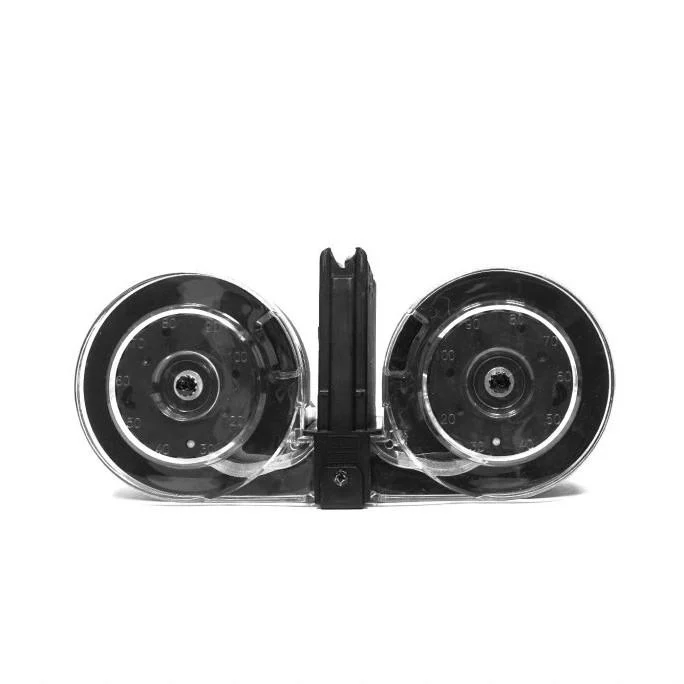 KCI USA AR-15 100rd Gen 2 drum magazine in black polymer with clear back