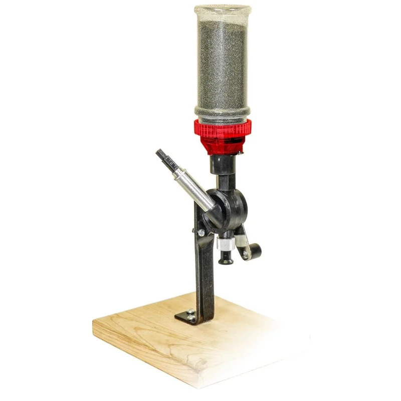 Lee Precision Perfect Powder Measure 90058 red and black with steel stand