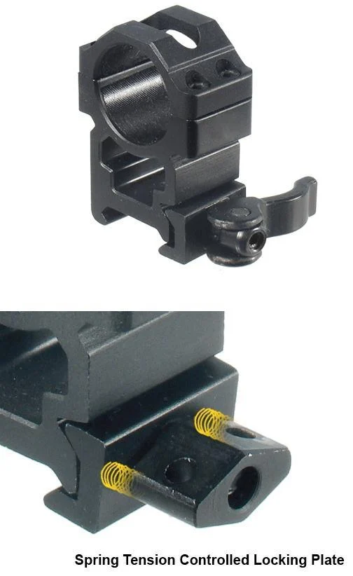 Leapers UTG 2-piece Max Strength LE Grade Picatinny rings 22mm 1-inch high with quick-detach levers