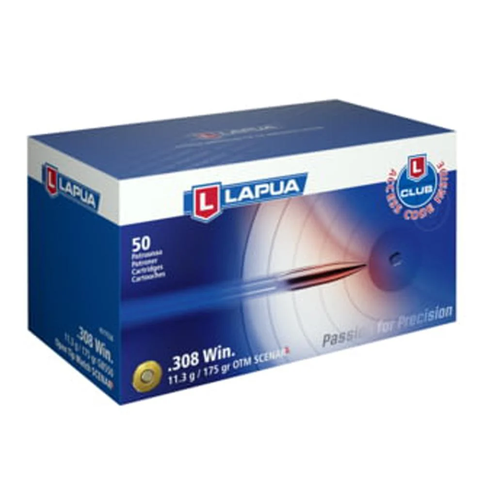 Lapua 308 Winchester 175gr Scenar-L OTM rifle ammunition, box of 50