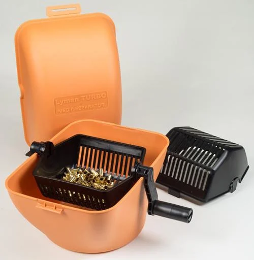 Lyman Turbo Media Separator crank-operated rotary case and media separator