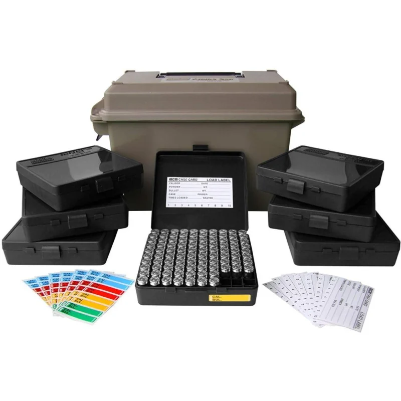 MTM AC50 ammo can with seven P-100-45 cartridge boxes, 700 rounds, polymer storage