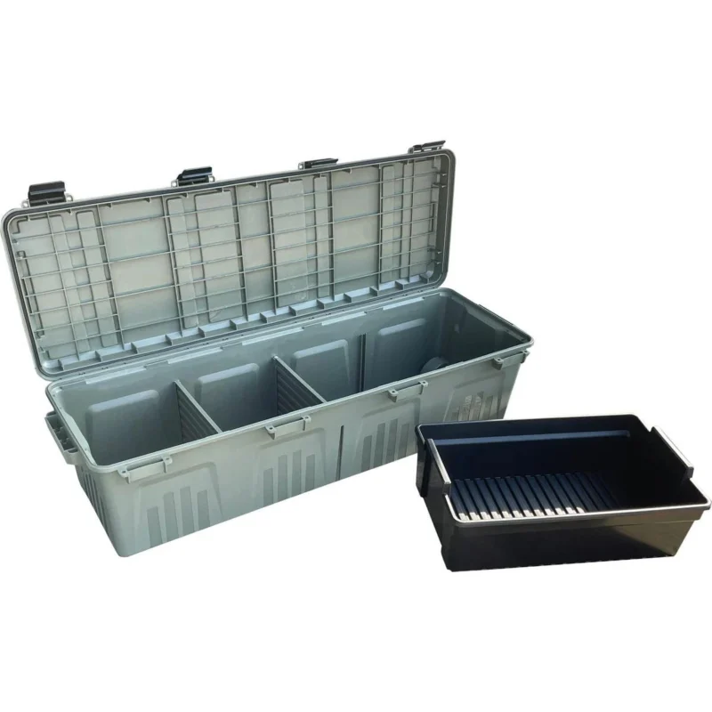 MTM The Mule 81-quart wheeled mobile gear crate with lift-out tray and O-ring seal