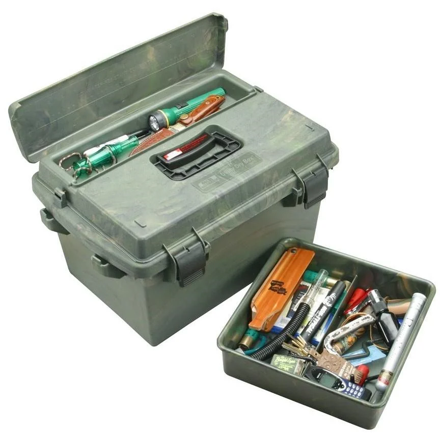 MTM Sportsmen's Plus Utility Dry Box wild camo with handle and latches