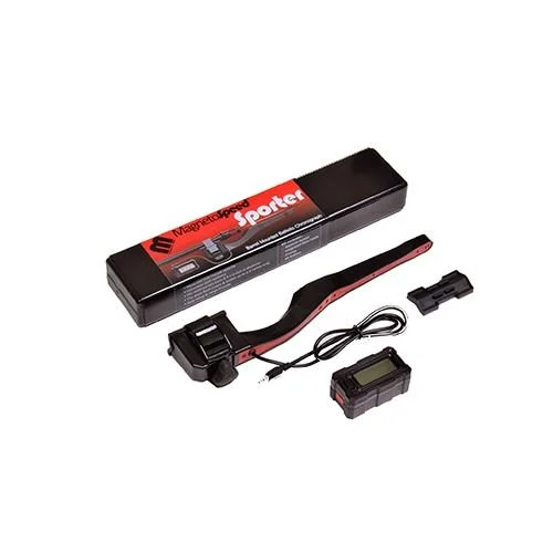 MagnetoSpeed Sporter barrel-mounted chronograph with bayonet sensor and strap