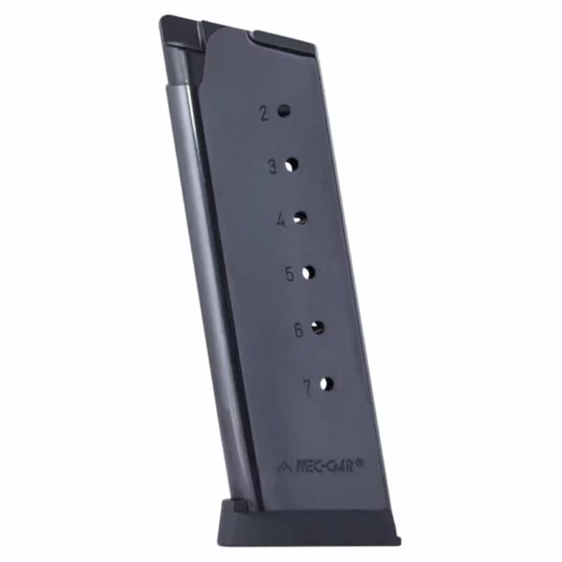 Mec-Gar 1911 Officer 7-round magazine for .45 ACP in blued finish