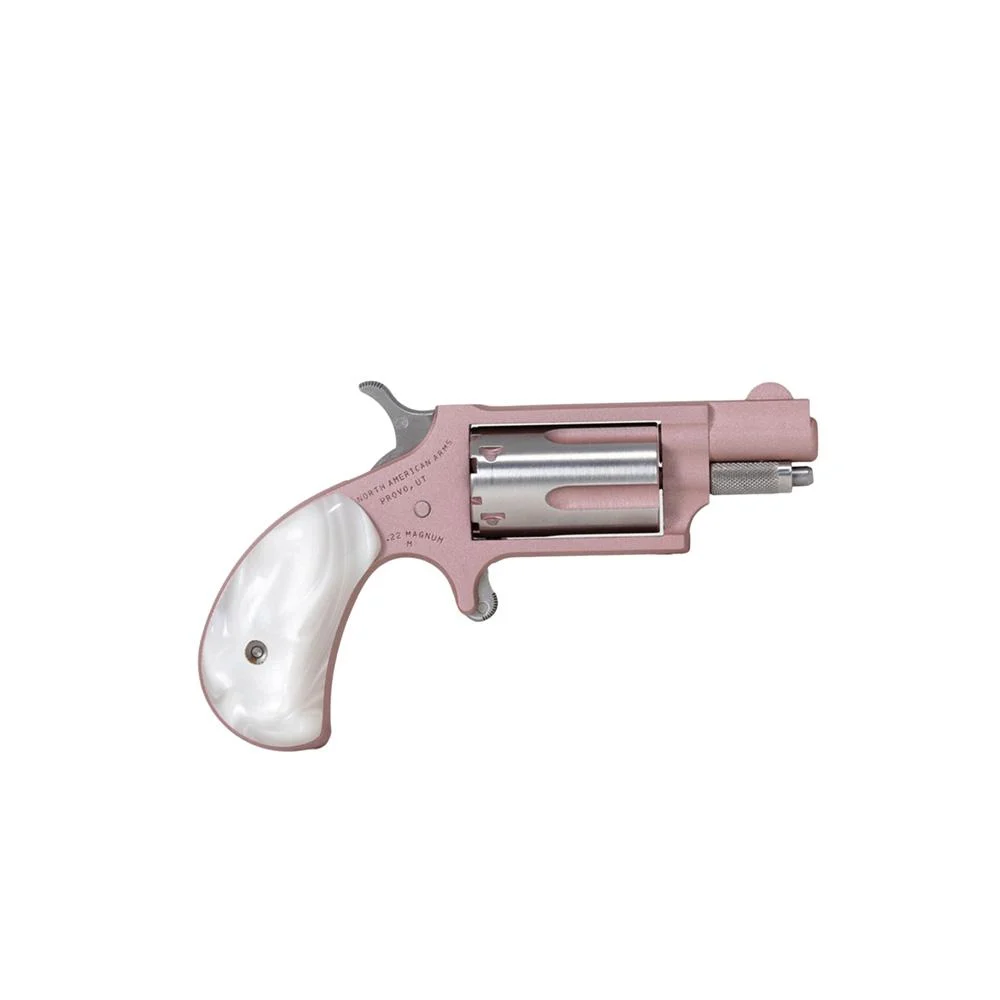 North American Arms NAA-22MS Rose mini revolver .22 WMR pink Cerakote with white pearlite grip