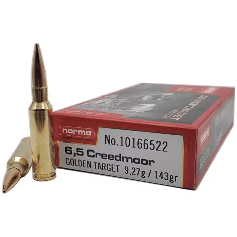 Norma Golden Target 6.5 Creedmoor 130 gr BTHP ammunition 20-round box