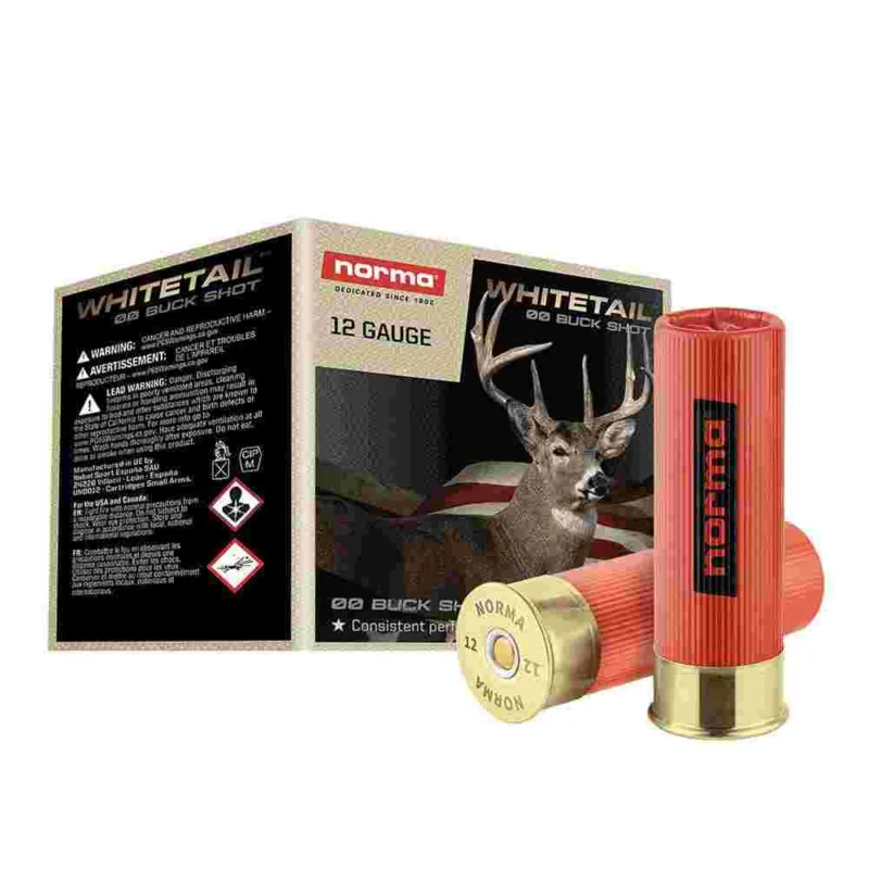 Norma WHITETAIL 12ga 2-3/4 inch 00 Buck 9 pellet 25-count box