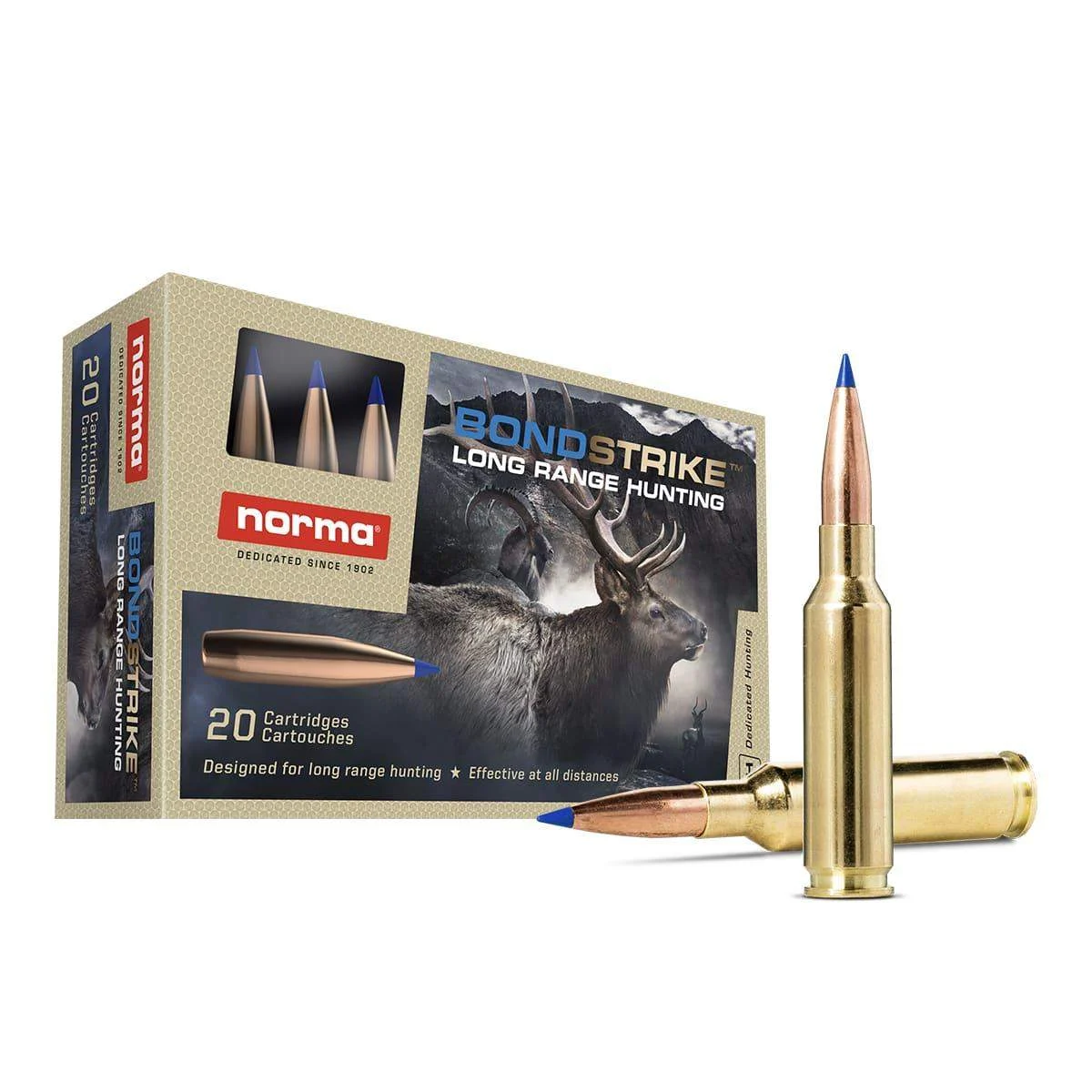 Norma Bondstrike 105 gr rifle ammunition box, 20 rounds per box