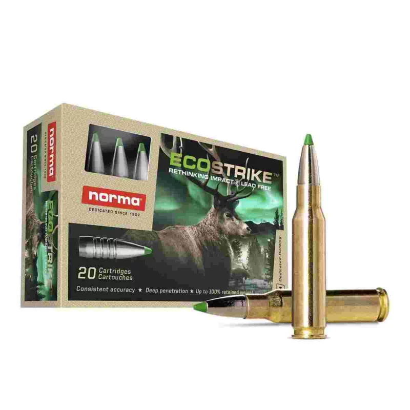 Norma EcoStrike 165gr rifle ammunition box, 20 rounds per box