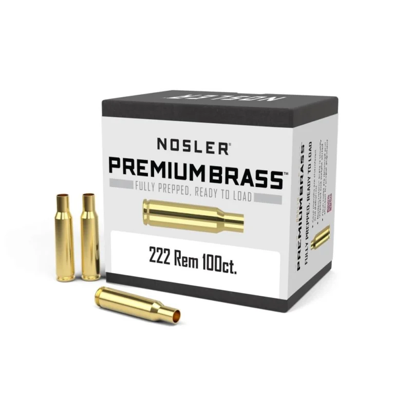 Nosler .222 Remington unprimed brass 100 ct cartridge cases