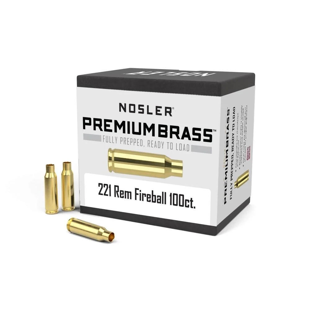 Nosler Unprimed Brass .221 Fireball 100-count reloading cases