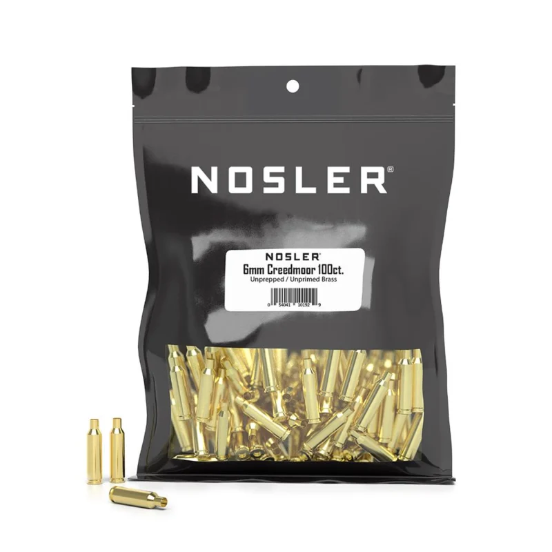 Nosler 6mm Creedmoor unprimed unprepped brass 100-count bulk bag