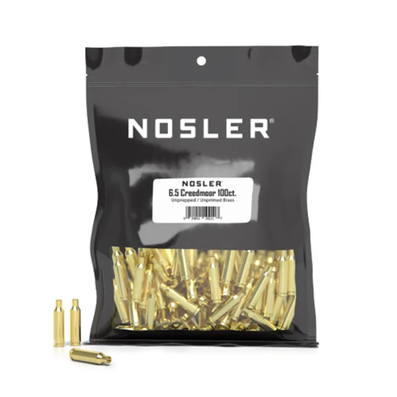 Nosler 6.5 Creedmoor unprimed brass cartridge cases 100ct package
