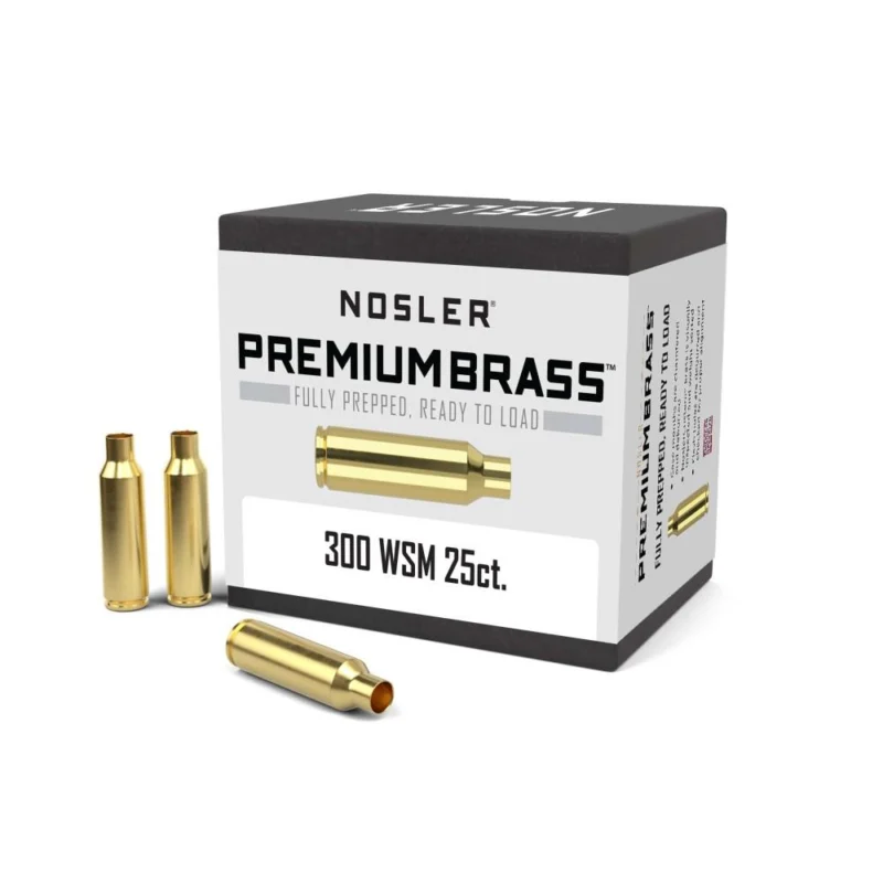 Nosler .300 WSM unprimed brass cartridge cases, 25-count box