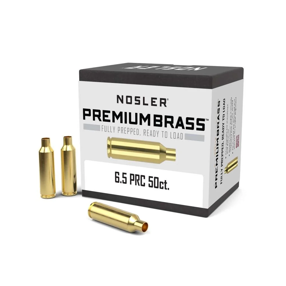 Nosler 6.5 PRC Premium unprimed brass cartridge cases 50-count product image