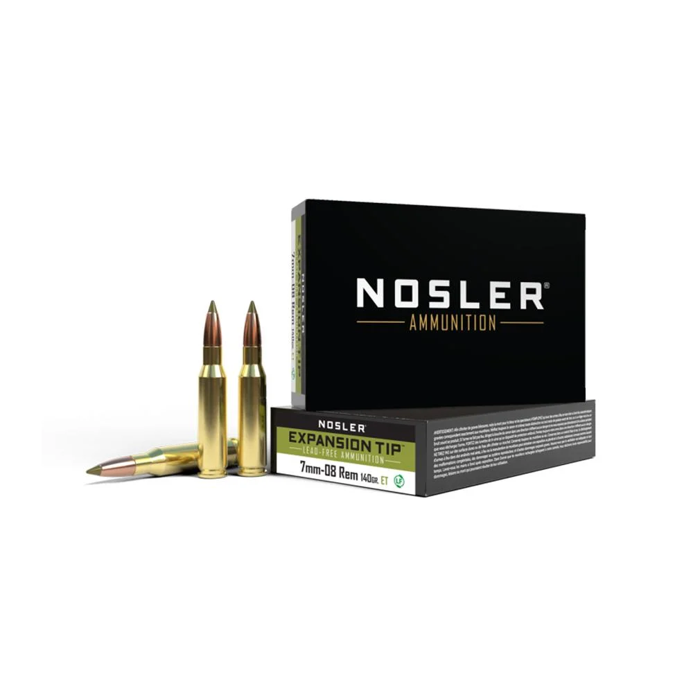 Nosler Expansion Tip 7mm-08 Rem 140 gr E-Tip SP ammunition 20-round box