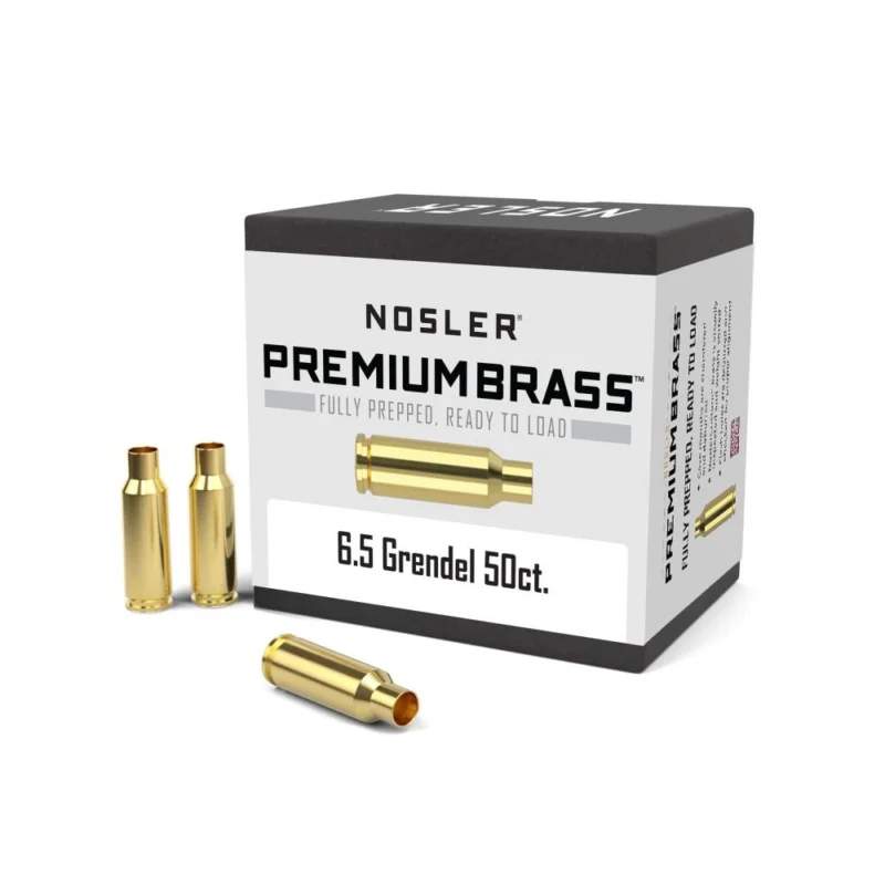 Nosler 6.5mm Grendel Premium Unprimed Brass Cartridge Cases - 50/box