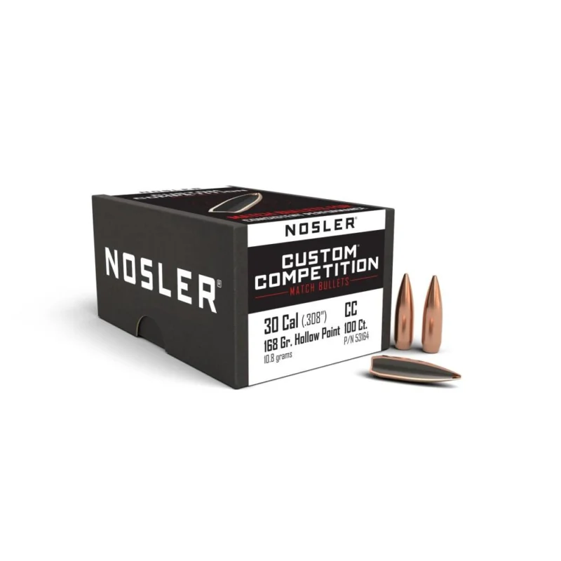 Nosler Custom Competition .308 168 gr HPBT bullets - box of 100