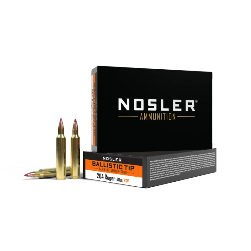 Nosler 204 Ruger 40gr Ballistic Tip 20-count ammunition box