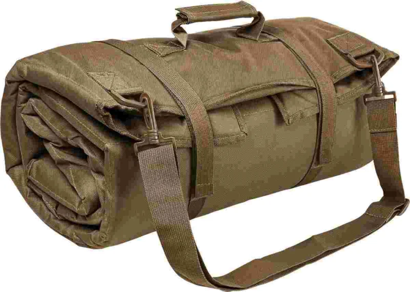 NCStar VISM tan roll-up shooting mat 69 x 35 with shoulder strap and carry handle