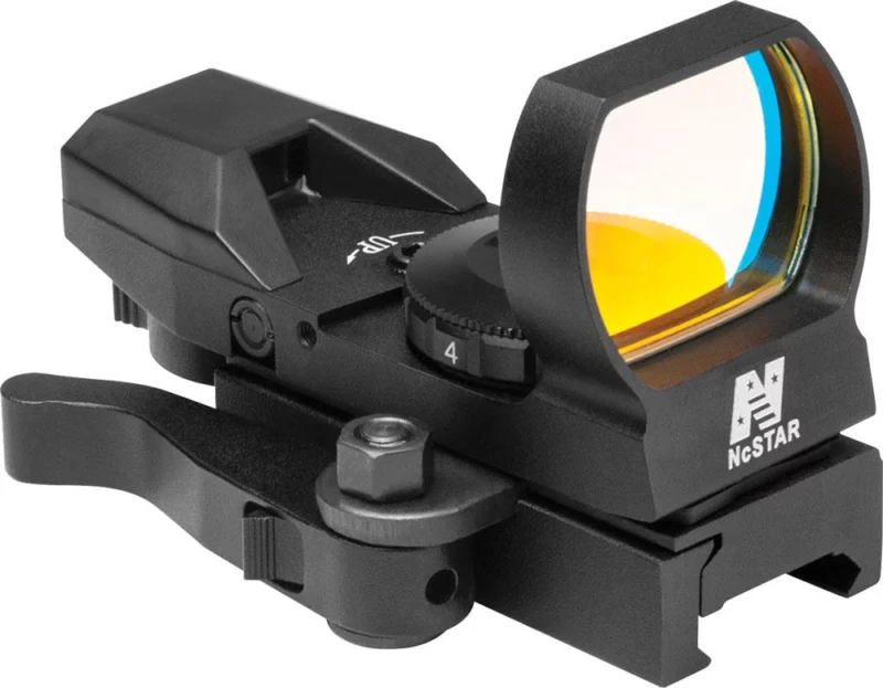NCSTAR D4RGBQ red and green reflex sight with quick-release Weaver mount in black anodized finish