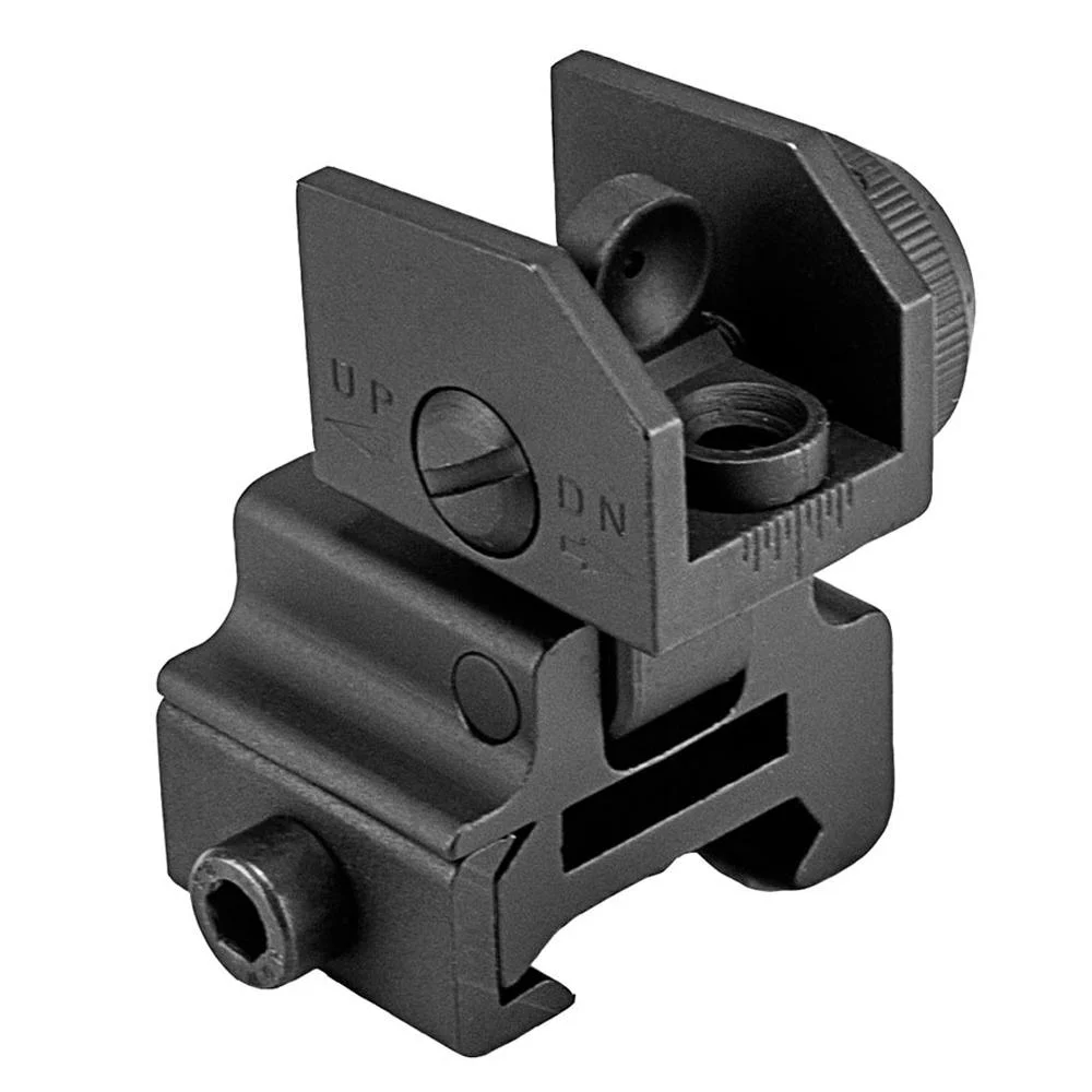 NCStar AR15 Flip Up Rear Sight black backup iron sight