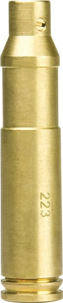 NcSTAR .223 red laser cartridge bore sighter in brass finish
