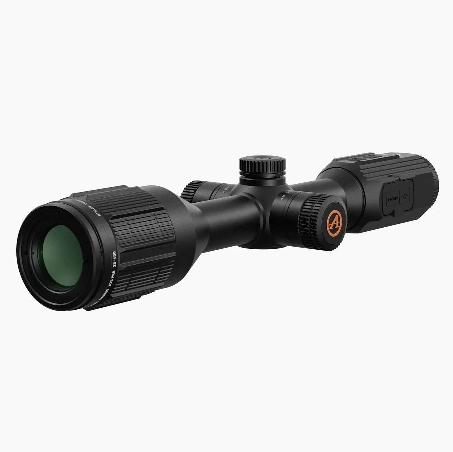 Athlon Cronus ATS Pro 35-400 thermal scope, 35 mm lens, angled view