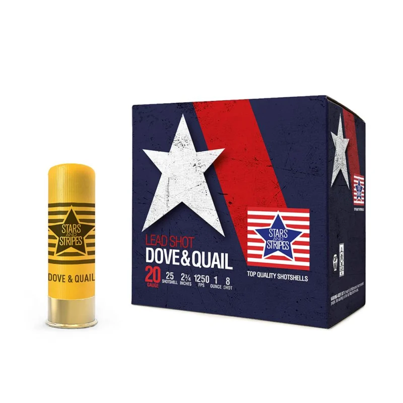Box of PPU Stars & Stripes 20ga 2-3/4in #8 1 oz shotshells, 25 count
