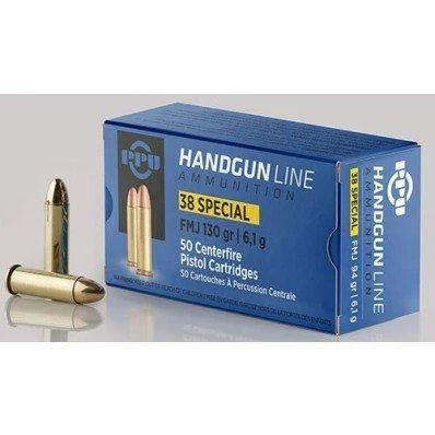 PPU Prvi Partizan PPH38SF .38 Special 130gr FMJ ammunition 50-round box