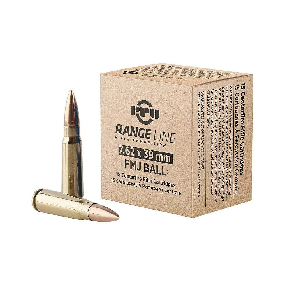  Rangeline Ammunition 7.62x39 123gr FMJ 2350 Fps 15/ct Ammo