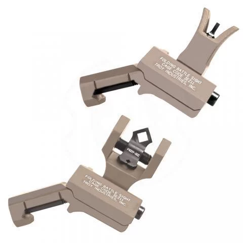 Troy Industries 45-degree offset folding sight set with M4 front and dioptic rear