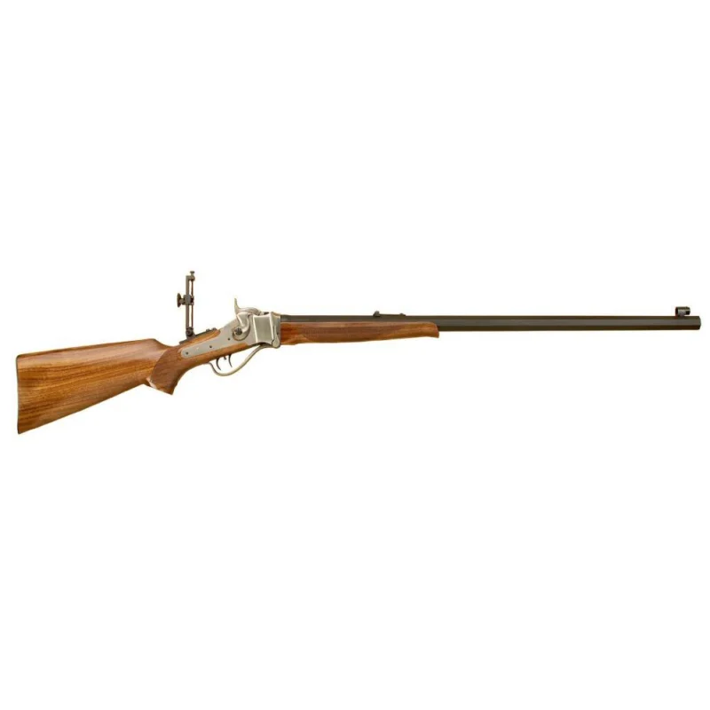 Cimarron Pride of the Plains Sharps .45-70 Govt rifle with 30-inch octagon barrel and coin nickel receiver