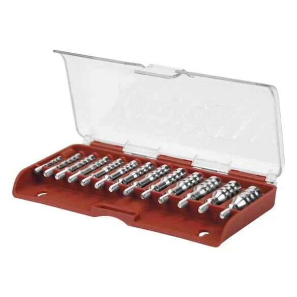 Tipton Ultra Jag Set in hinged storage case for .17 to .45 calibers, plated bronze