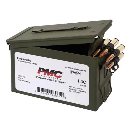  Bronze .50 BMG 660gr FMJ-BT 100rd Can Ammo