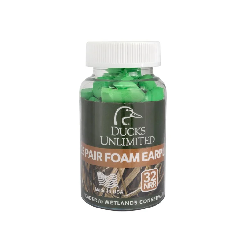 Radians Ducks Unlimited green foam earplugs 25 pair jar