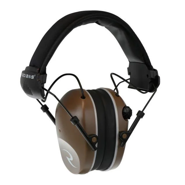 Radians R3240ECS R-Series electronic folding earmuff tan 23 dB NRR with 3.5mm jack