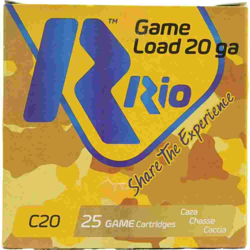Rio Royal Buck 20ga buckshot 25-count box, 2-3/4-inch shells, #1 pellets