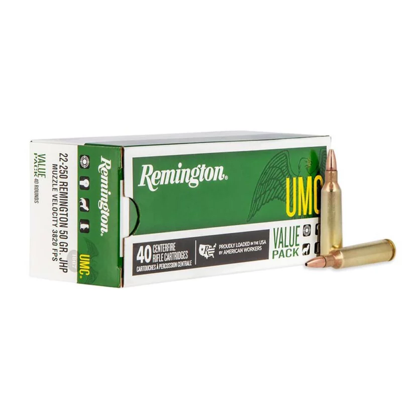 Remington UMC 22-250 Rem 50 gr JHP 40 rd box