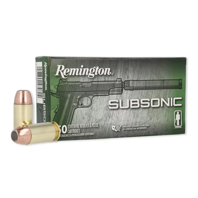 ington Subsonic Handgun .45 ACP 230 Gr FNEB 50rd Ammo