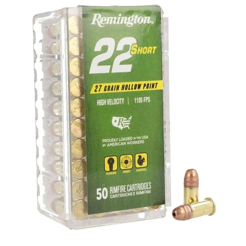 Remington .22 Short 27 gr CPRN rimfire ammunition 50-round box