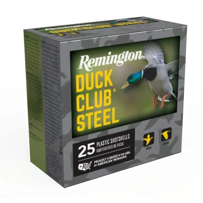 Remington Duck Club Steel Shotshells 12ga 3in 1-1/4oz #4 25ct box