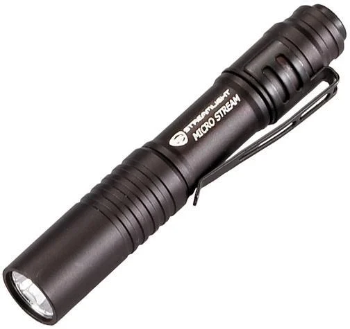 Streamlight MicroStream black LED pocket flashlight with removable pocket/hat clip