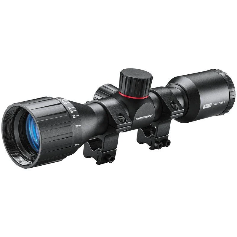 Simmons Pro Target Air 4x32 black matte riflescope with included dovetail rings and stop pin