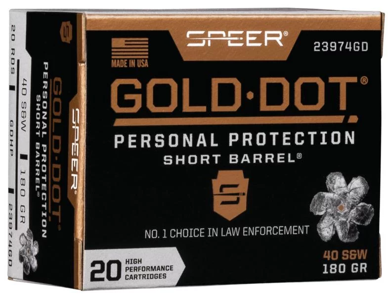 Speer Gold Dot Short Barrel .40 S&W 180 gr HP 20-round box