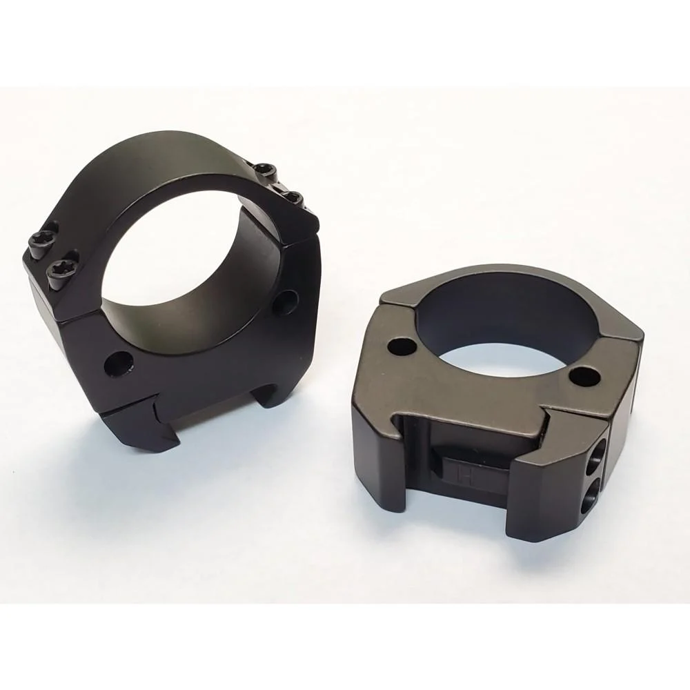 Talley Modern Sporting 30mm Low Smoked Bronze scope rings mounted on a Picatinny rail