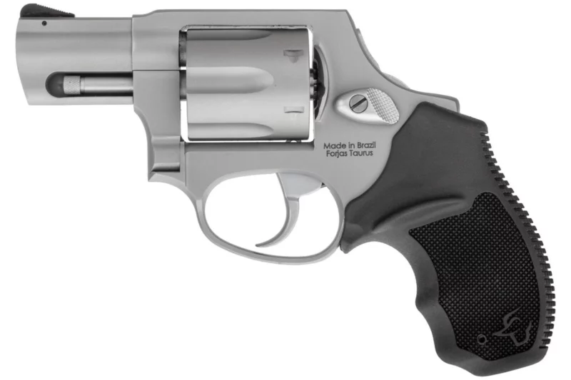 Taurus 856CH 2-inch stainless concealed-hammer revolver with black rubber grips, 6-round cylinder