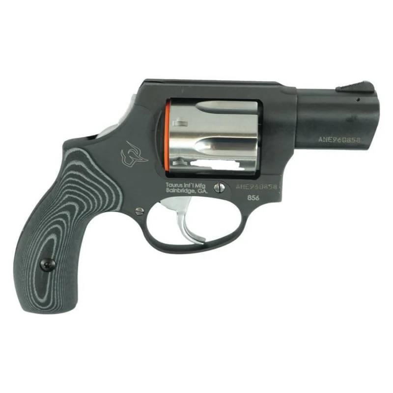 Taurus 856 .38 Spl 2-inch barrel matte black frame stainless cylinder grey VZ grips